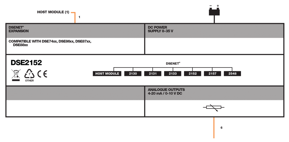 DSE2152 connection diagram